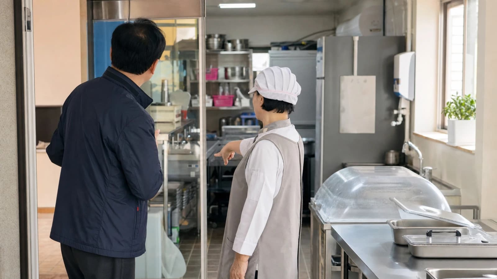 소규모 요양원의 주방과 급식 조건을 살펴보는 모습