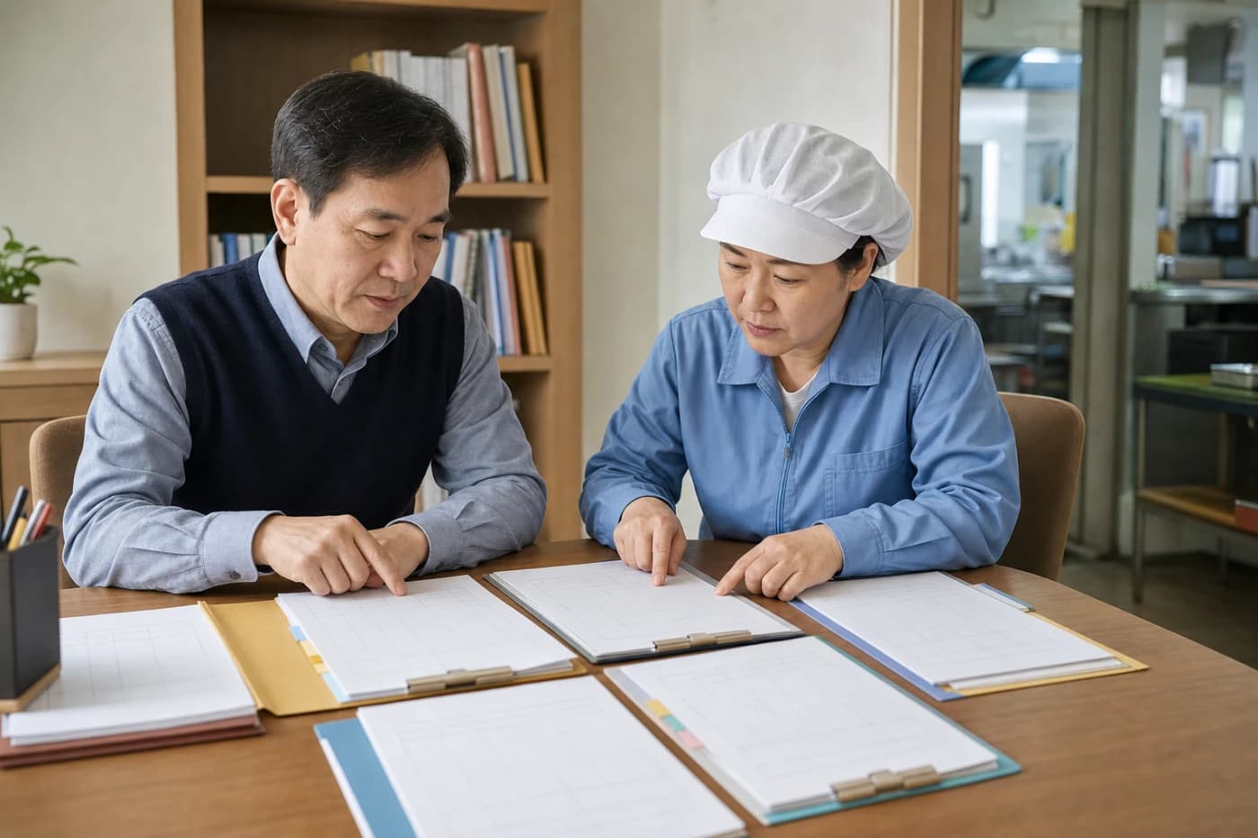 비급여 관련 서류의 항목과 산정기준을 대조하는 모습